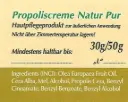 Propoliscreme-Etiketten "Natur Pur" eckig - für Salbentiegel hoch