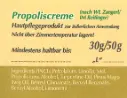 Propoliscreme-Etiketten Rezeptur Reitinger/ Zangerl, 1 Bogen á 21 Stück