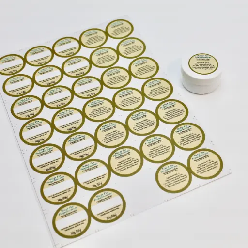 Propoliscreme-Etiketten "Natur pur" rund - für Salbentiegel flach