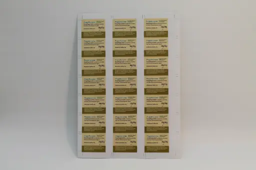 Propoliscreme-Etiketten Rezeptur Reitinger/ Zangerl, 1 Bogen á 21 Stück